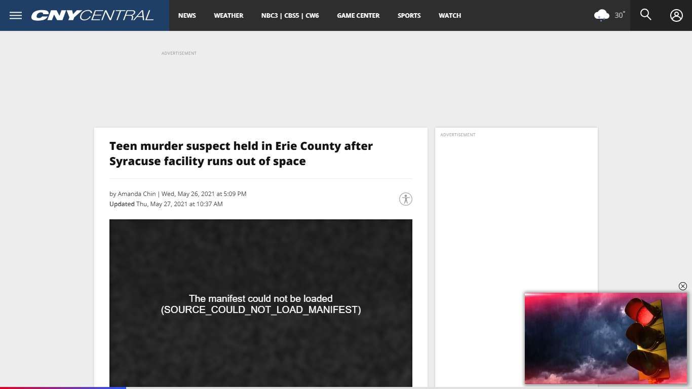 Teen murder suspect held in Erie County after Syracuse facility runs out of space